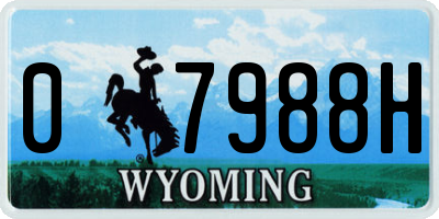 WY license plate 07988H