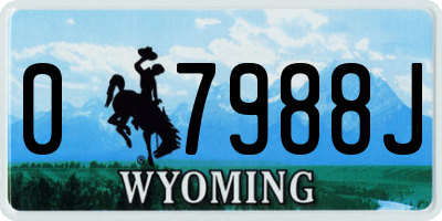 WY license plate 07988J