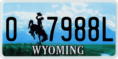 WY license plate 07988L