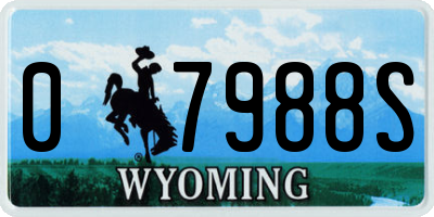 WY license plate 07988S
