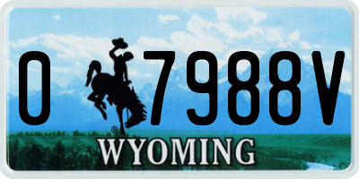 WY license plate 07988V