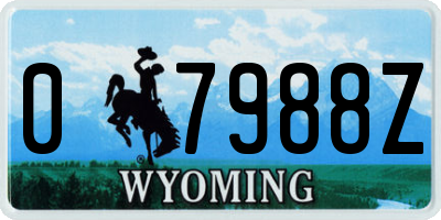 WY license plate 07988Z