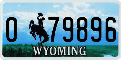 WY license plate 079896