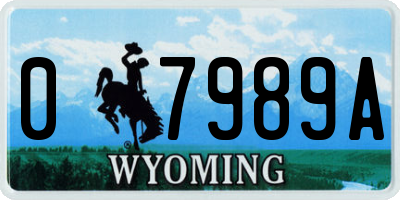 WY license plate 07989A