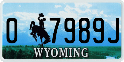 WY license plate 07989J