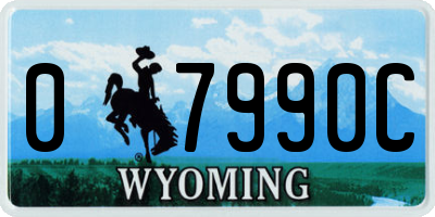 WY license plate 07990C