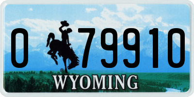 WY license plate 079910