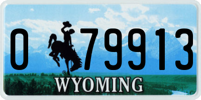 WY license plate 079913