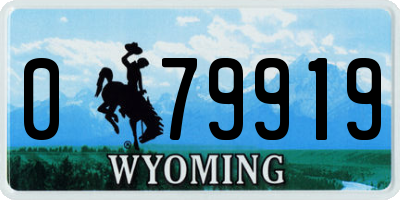 WY license plate 079919