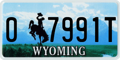 WY license plate 07991T