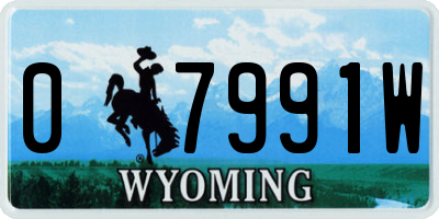 WY license plate 07991W