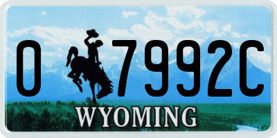 WY license plate 07992C