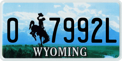 WY license plate 07992L
