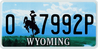 WY license plate 07992P