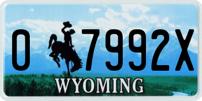 WY license plate 07992X