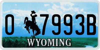 WY license plate 07993B