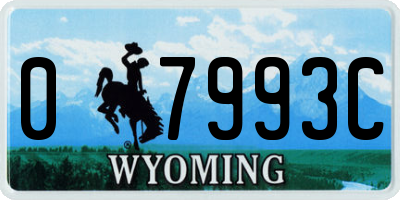 WY license plate 07993C