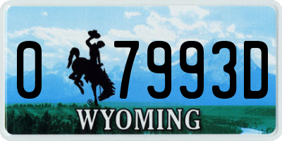 WY license plate 07993D