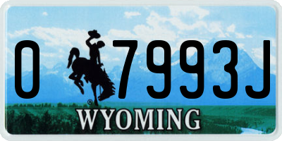 WY license plate 07993J