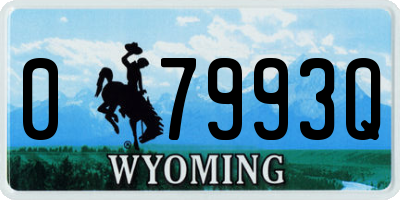 WY license plate 07993Q