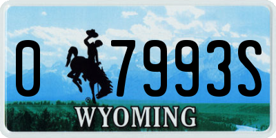 WY license plate 07993S