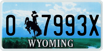 WY license plate 07993X
