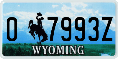 WY license plate 07993Z