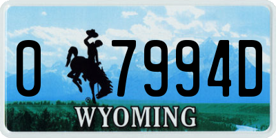 WY license plate 07994D