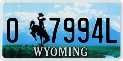 WY license plate 07994L
