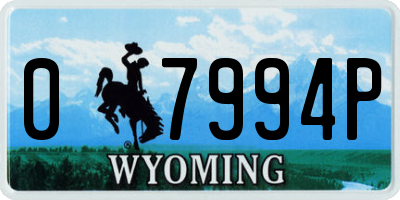 WY license plate 07994P
