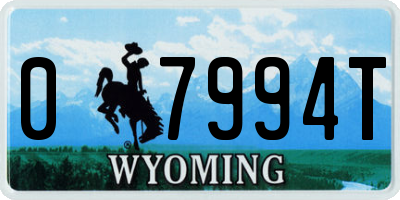 WY license plate 07994T