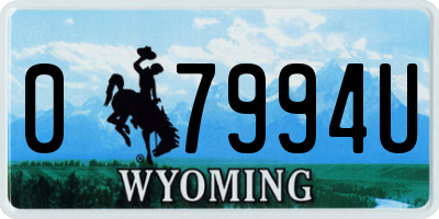 WY license plate 07994U