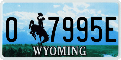 WY license plate 07995E