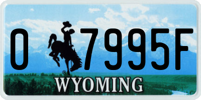 WY license plate 07995F