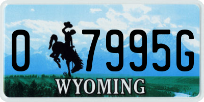 WY license plate 07995G