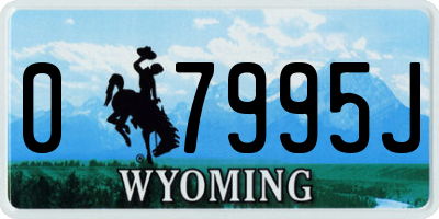 WY license plate 07995J