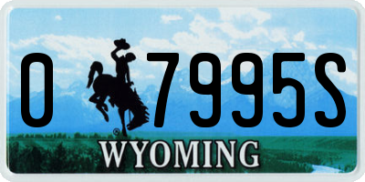 WY license plate 07995S