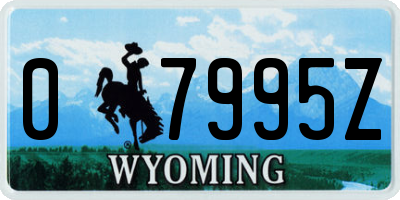 WY license plate 07995Z