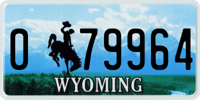 WY license plate 079964