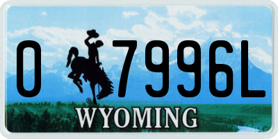 WY license plate 07996L