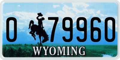 WY license plate 07996O