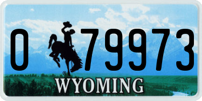WY license plate 079973