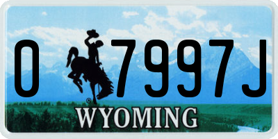 WY license plate 07997J