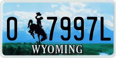 WY license plate 07997L