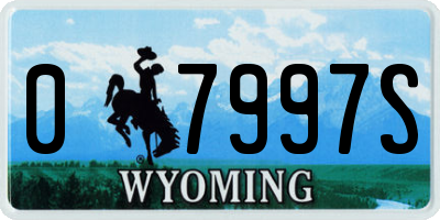 WY license plate 07997S