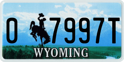 WY license plate 07997T