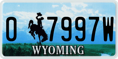 WY license plate 07997W