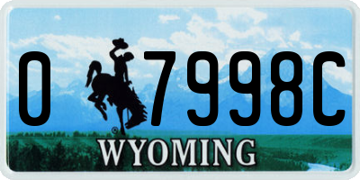 WY license plate 07998C