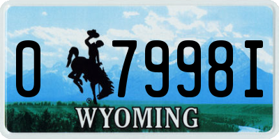 WY license plate 07998I