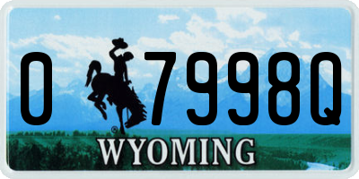 WY license plate 07998Q
